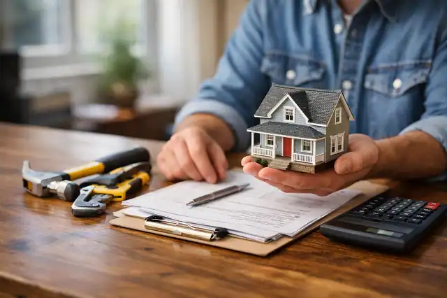 homeowner planning repairs using free home repair grants