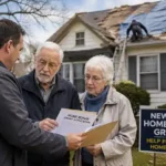 Senior New York homeowner reviewing home repair grant assistance for roof repairs and housing improvements