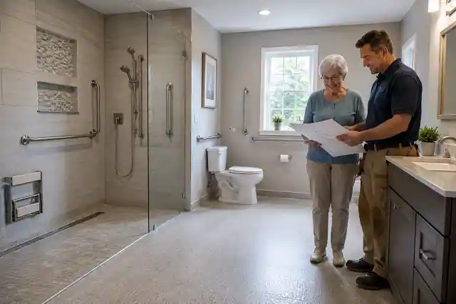 Accessibility Home Modification Grants For Senior Citizens in 2026 3 Accessible bathroom renovation showing walk-in shower and grab bars funded by senior accessibility home modification grants